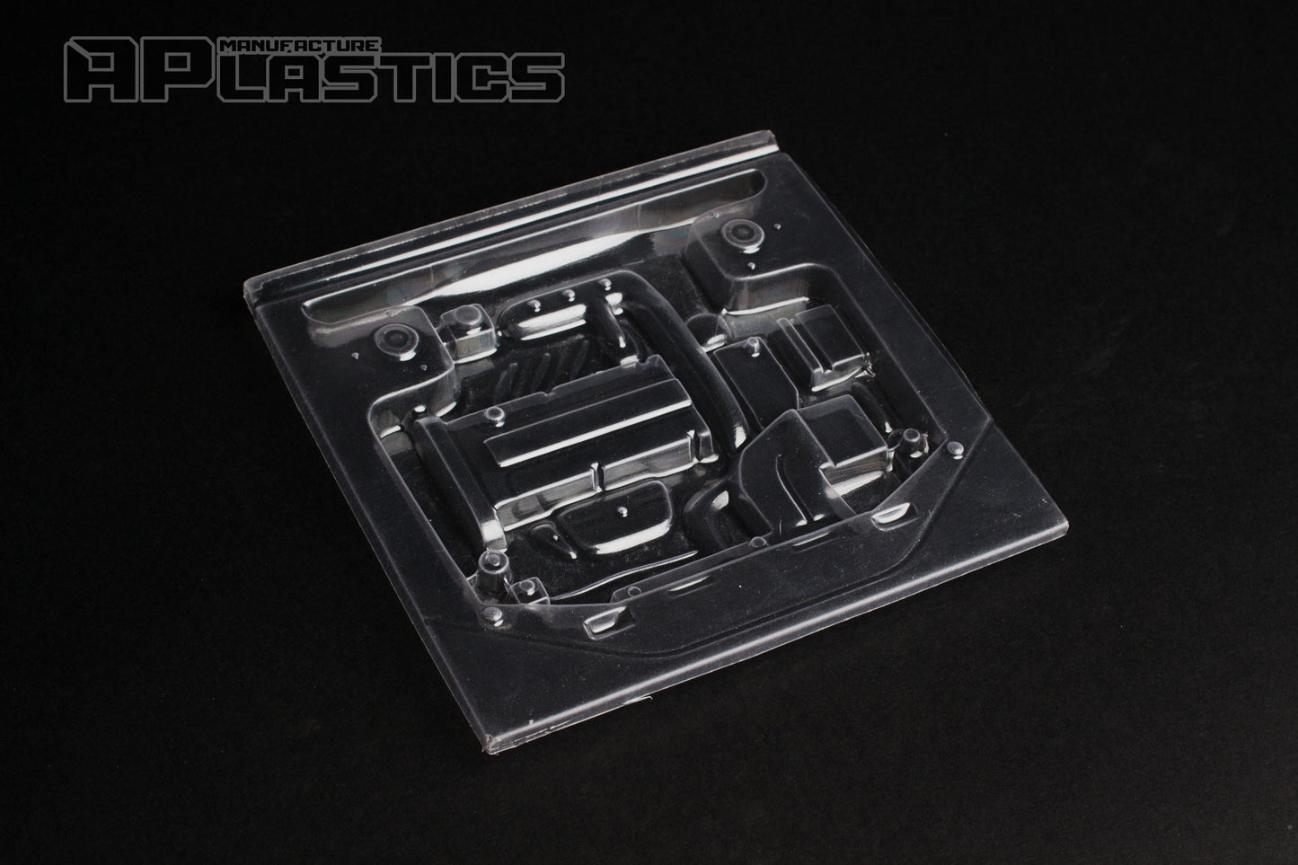 Clear Lexan Mitsubishi 4G63 engine bay accessory for 1/10 RC drift and touring bodies