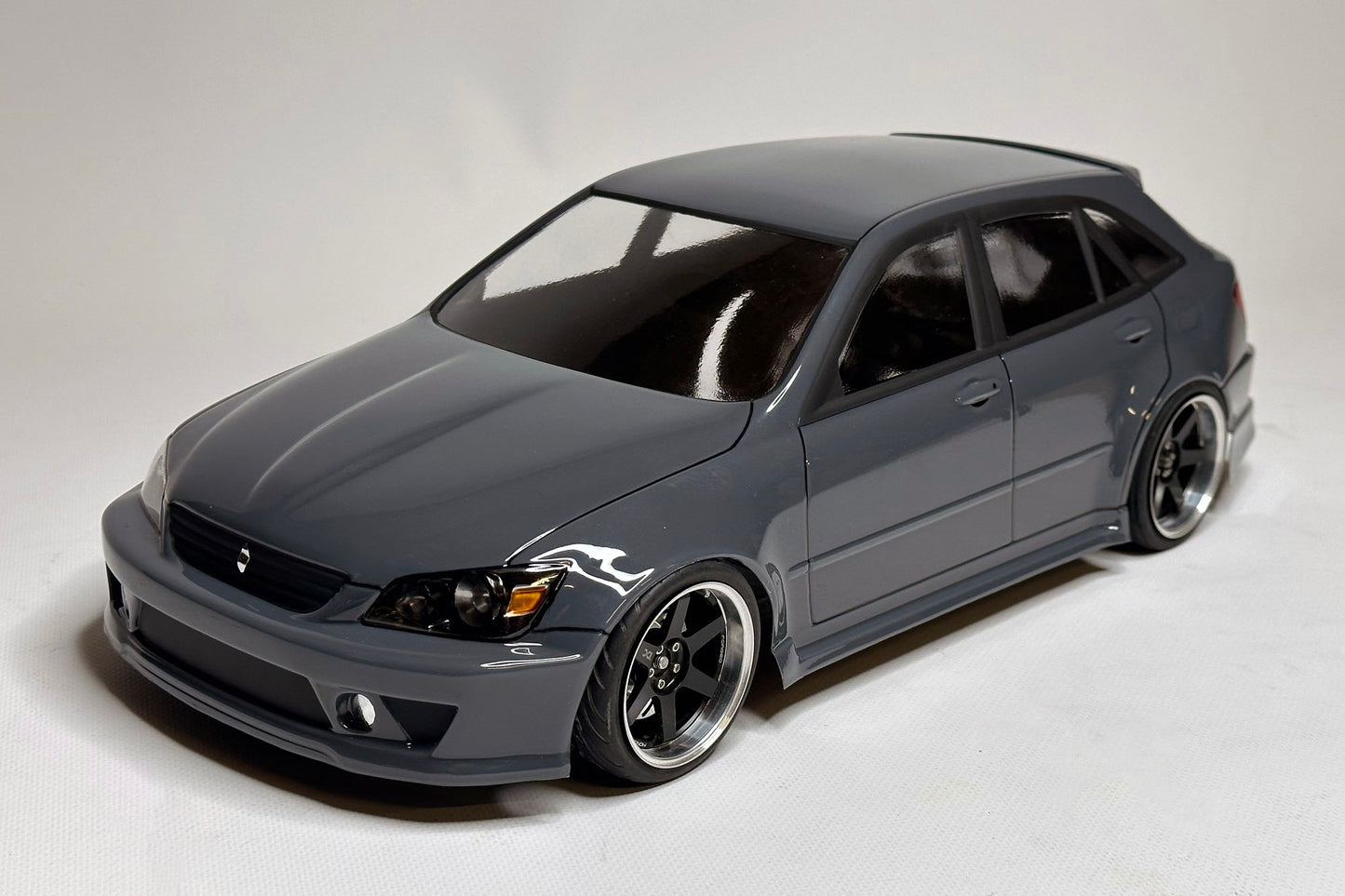 Lexan RC car body for drifting APlastics Toyota Altezza Gita wagon front view