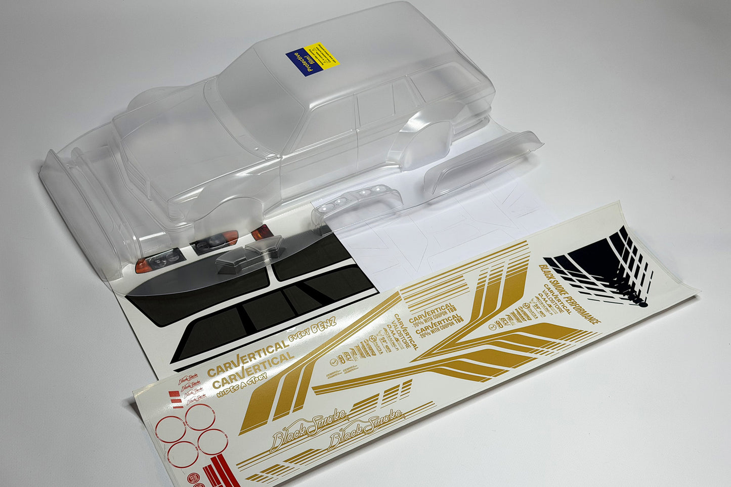BlackSmoke S123 Tribute clear Lexan RC body shell unpainted with 259mm wheelbase