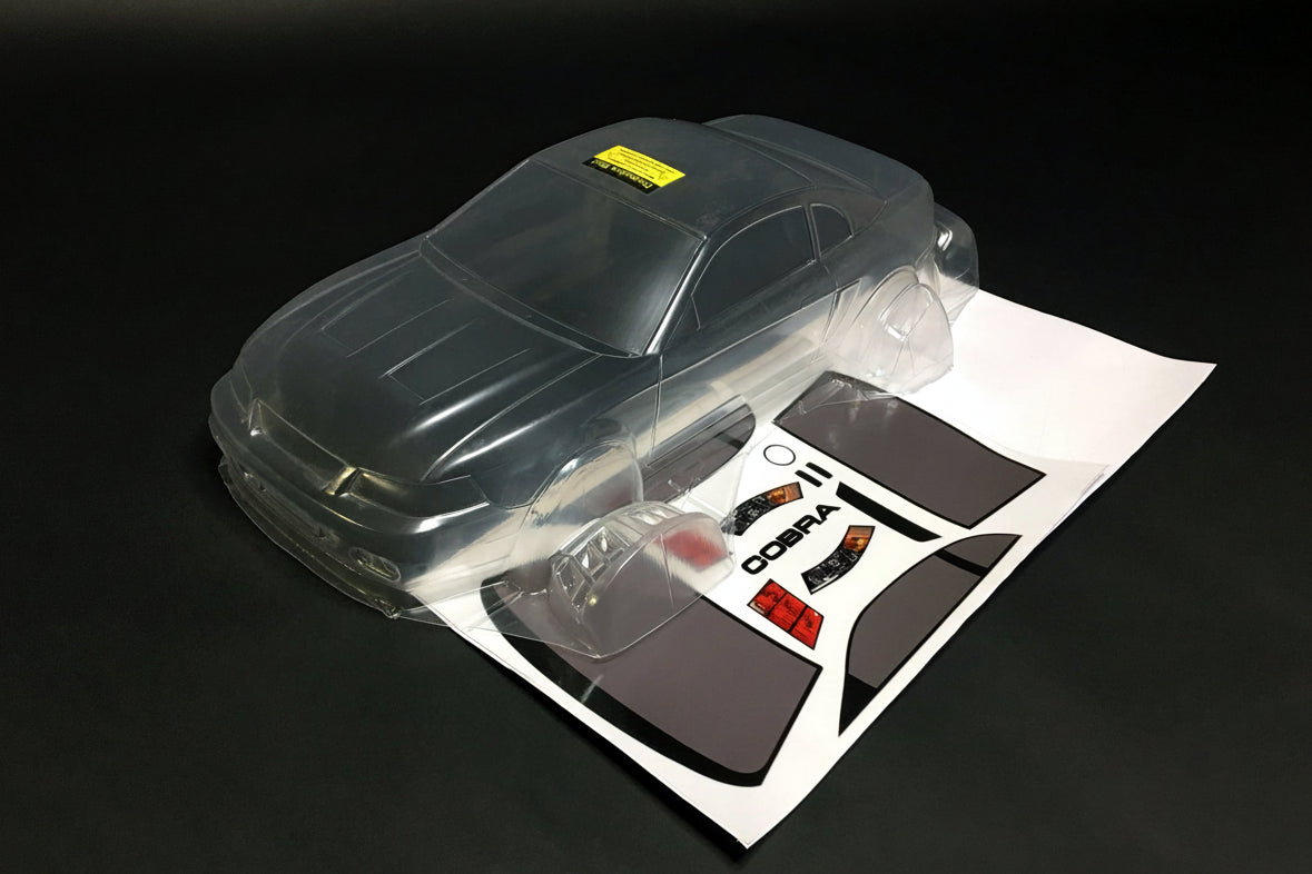 Mustang 2003 Cobra clear Lexan RC body shell unpainted for 255–260mm wheelbase chassis