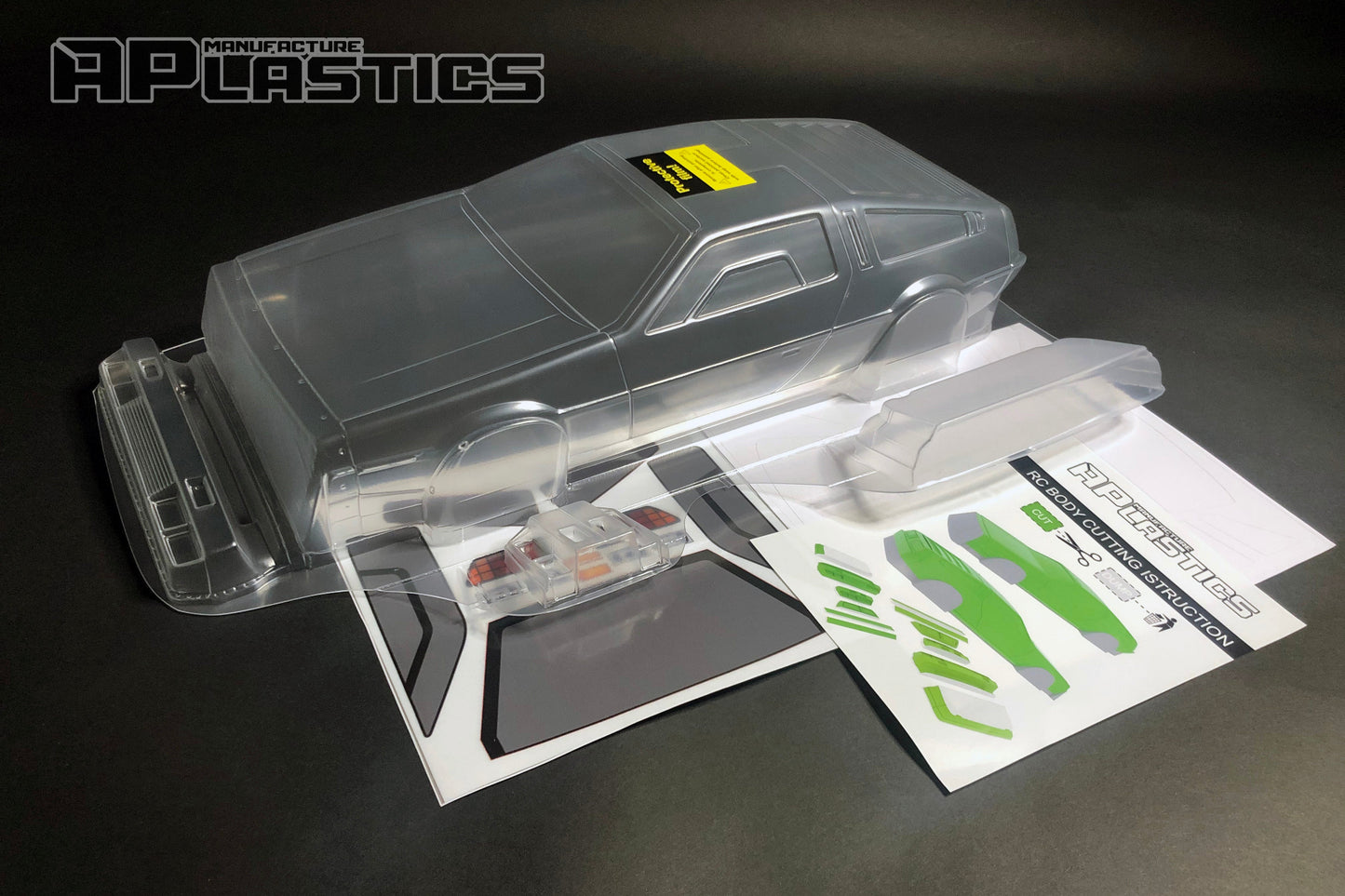 DMC DeLorean 1/10 clear polycarbonate RC body shell unpainted transparent scale model for drift chassis