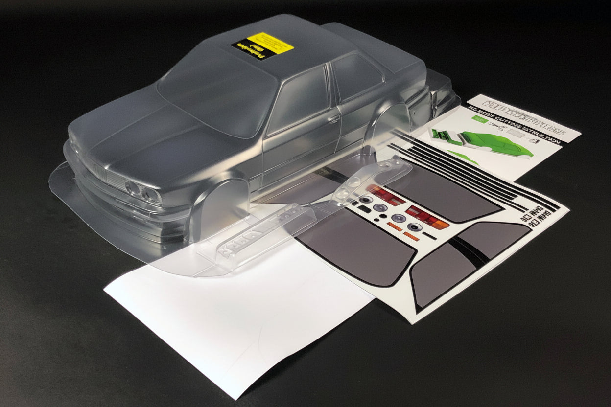 E30 Coupe clear Lexan RC body shell unpainted for 259mm wheelbase chassis