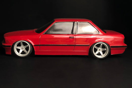 E30 Coupe Lexan RC body shell side profile showing clean coupe proportions