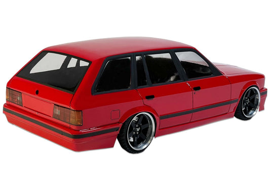 E30 Touring 1/10 RC body shell rear view with realistic estate design
