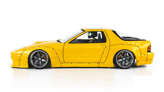 EasyMade FC3S Lexan RC body shell side profile showing widebody rotary sports car proportions