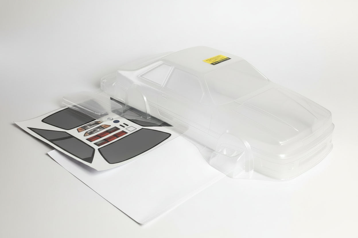 Mustang GT 1990 Foxbody clear Lexan RC body shell unpainted for 255–260mm wheelbase chassis