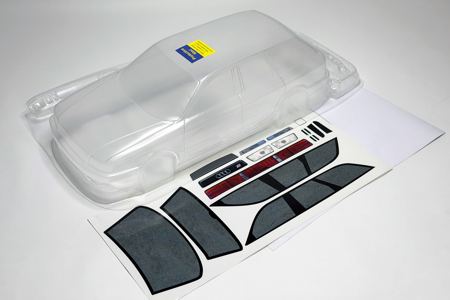 RS2 clear Lexan RC body shell unpainted for 259mm wheelbase chassis
