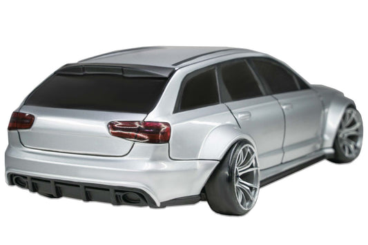 Audi RS6 Avant 1/10 RC body shell rear view wagon design for drift chassis