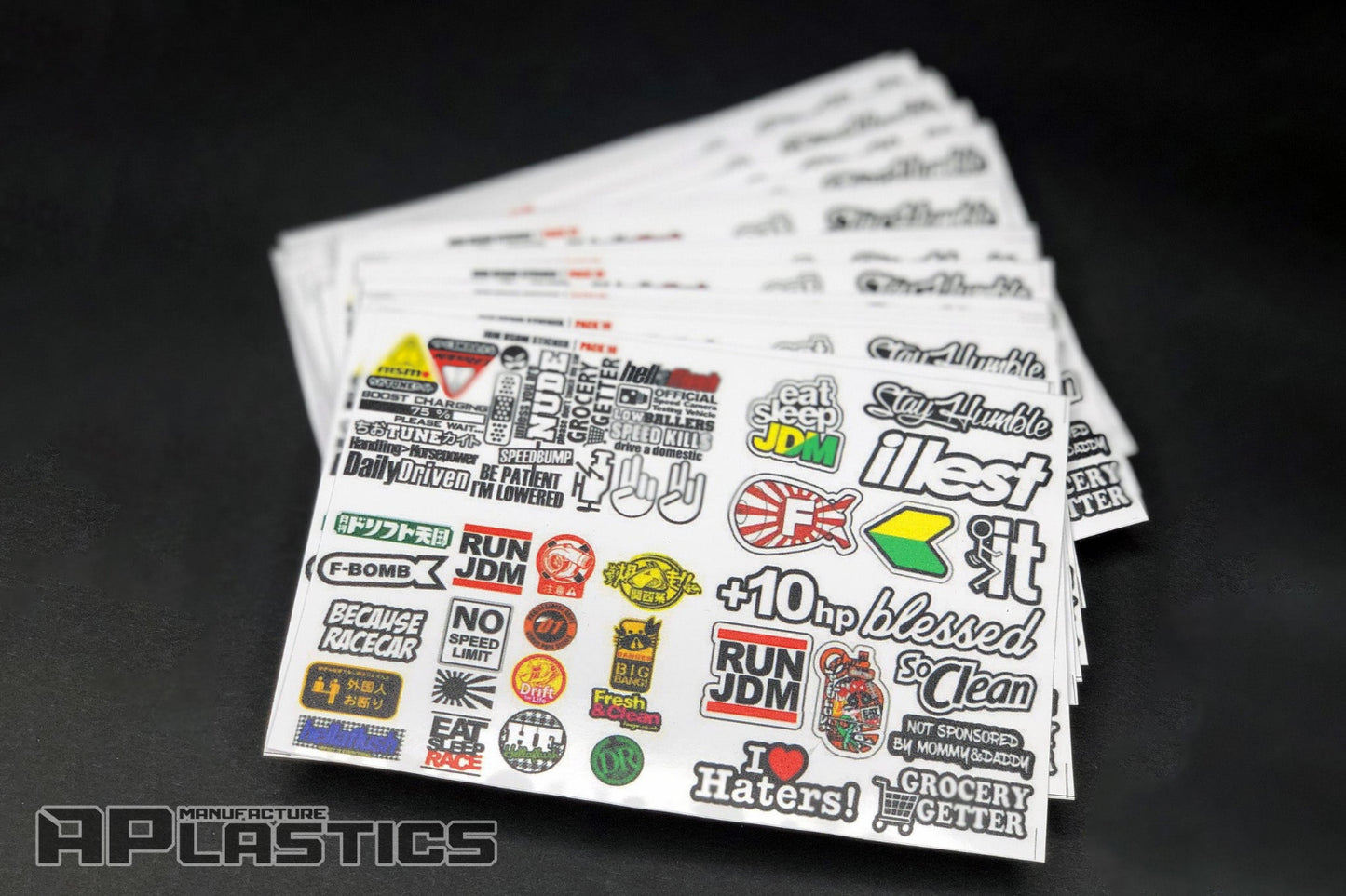 APlastics RC sticker set 2 for Lexan RC body shell customization and detailing
