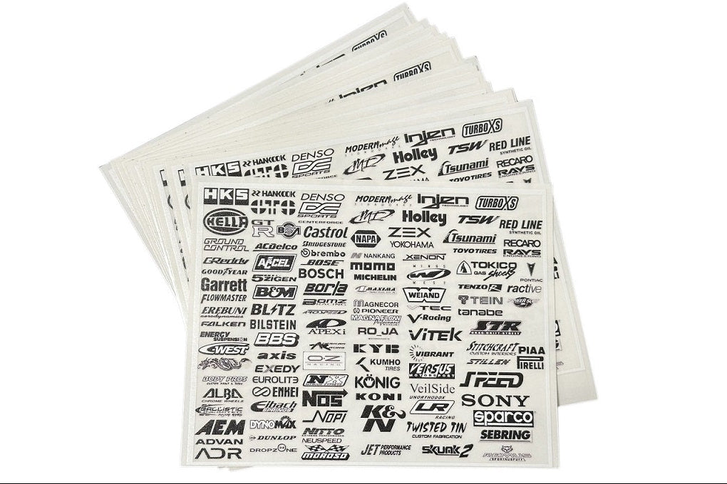 APlastics RC sticker set 9 for Lexan RC body shell customization and detailing