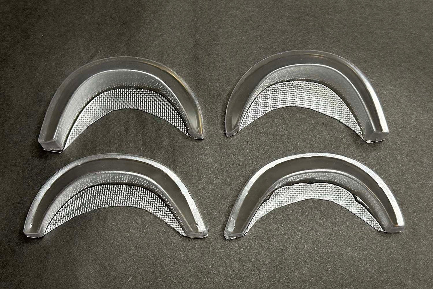 APlastics Universal Fender Kit 2 bolt-on flares, +10mm width, clear Lexan for 1/10 RC drift bodies