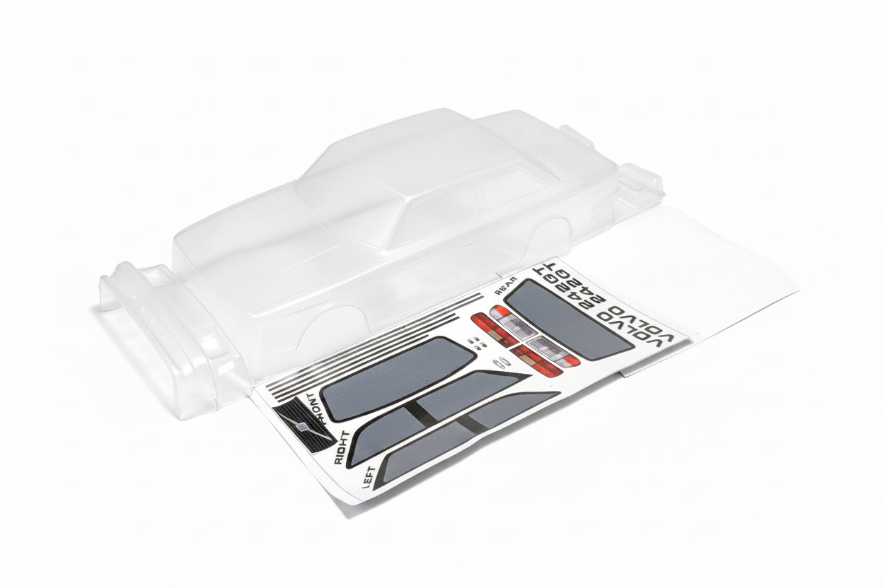 242GT clear Lexan RC body shell unpainted for 255–260mm wheelbase chassis