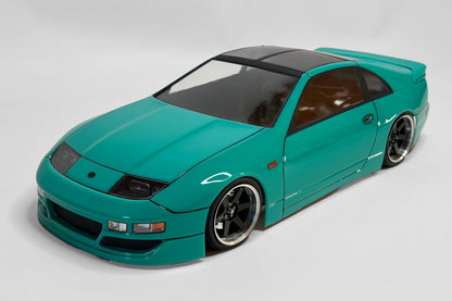 Nissan 300ZX 1/10 RC body shell front view for 255–260mm wheelbase drift chassis