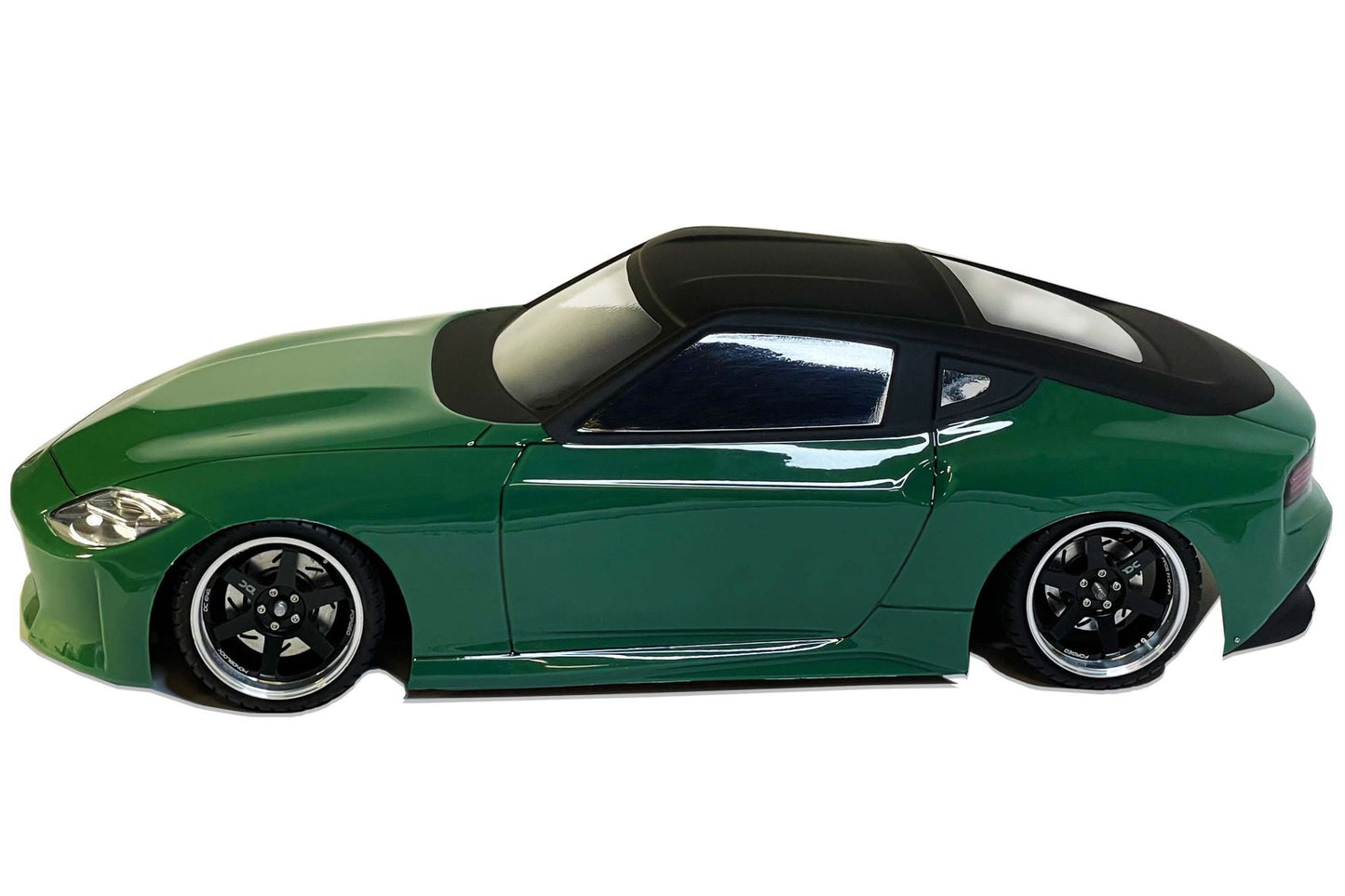 400Z Lexan RC body shell side profile showing aggressive modern sports coupe proportions