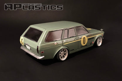 510 Wagon 1/10 RC body shell rear view with classic Japanese estate styling