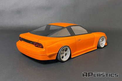 Nissan S15 Sileighty 1/10 RC body shell rear view with classic Nissan 180SX hatchback styling