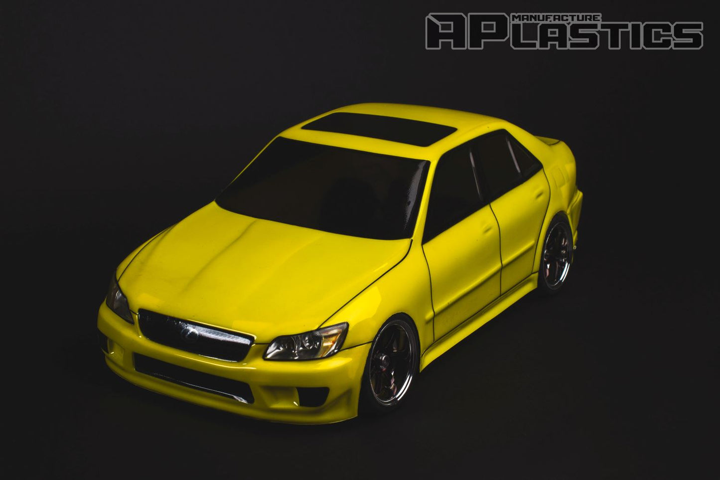 Toyota Altezza 1/10 RC body shell front view for 255–260mm wheelbase drift chassis