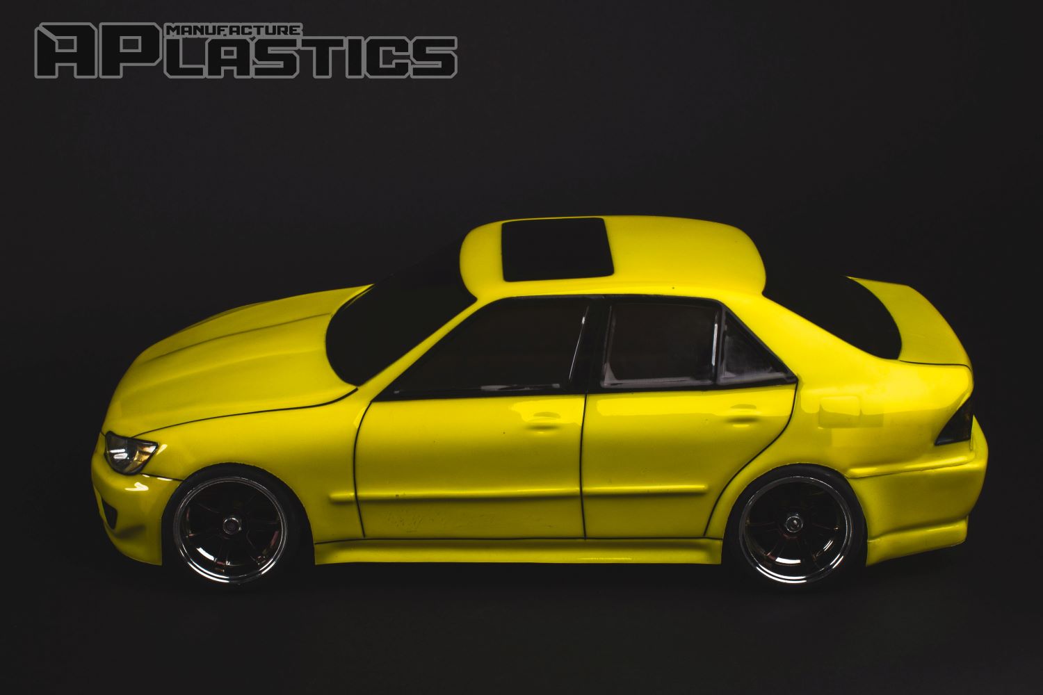 Toyota Altezza Lexan RC body shell side profile showing classic Japanese sports sedan proportions