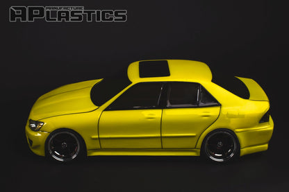 Toyota Altezza Lexan RC body shell side profile showing classic Japanese sports sedan proportions