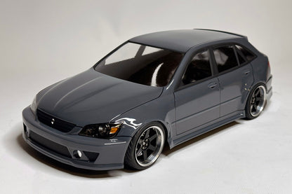 Lexan RC car body for drifting APlastics Toyota Altezza Gita wagon front view 