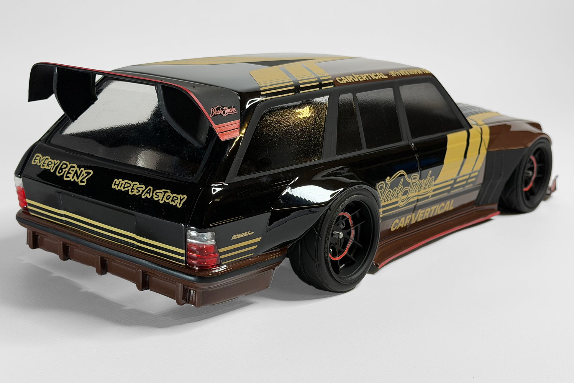 BlackSmoke S123 Tribute 1/10 RC body shell rear view showing wagon styling