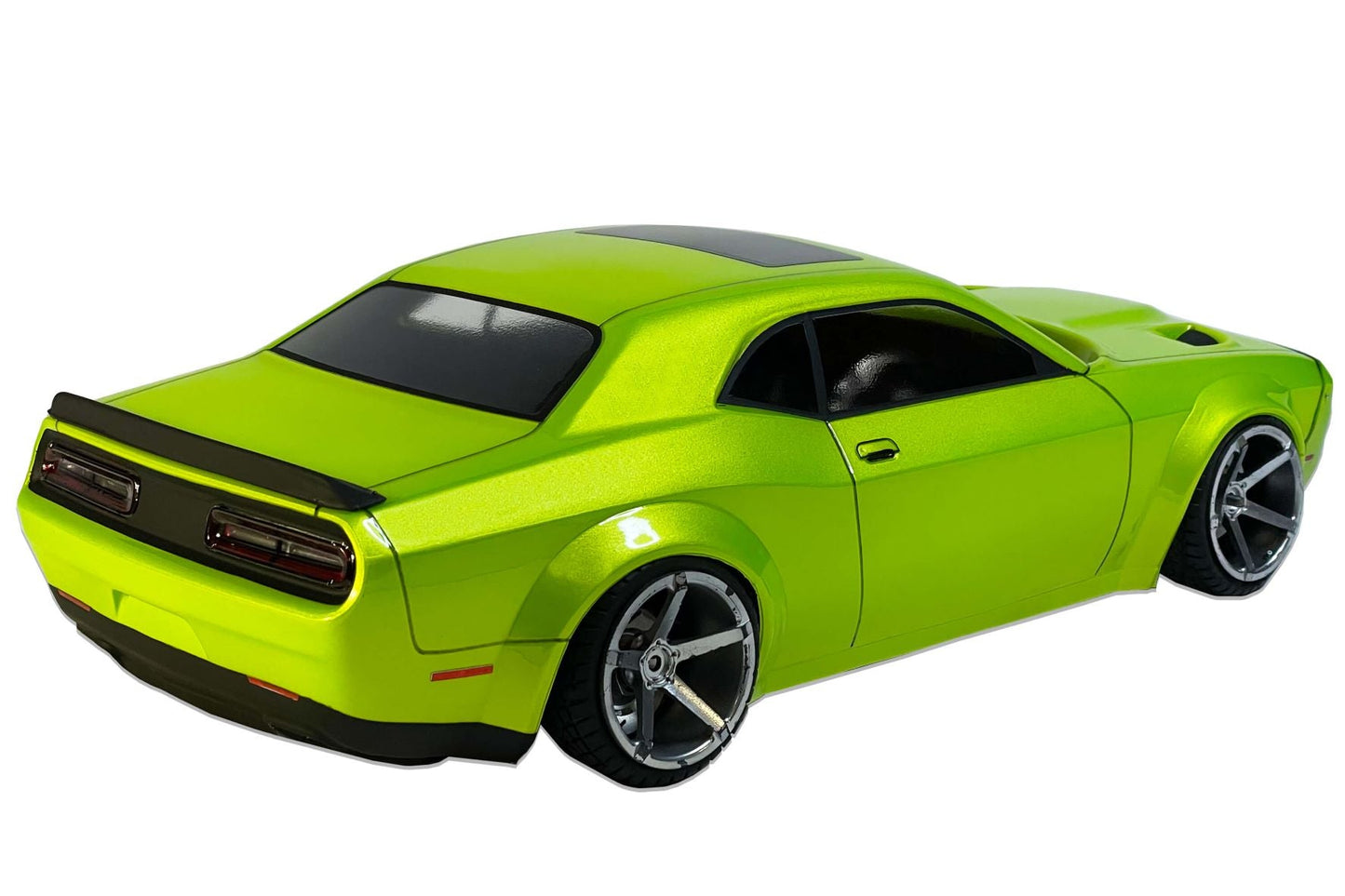 Challenger 2017 1/10 RC body shell rear view with modern performance coupe styling