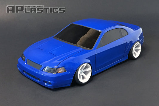 Mustang 2003 Cobra 1/10 RC body shell front view for 255–260mm wheelbase drift chassis