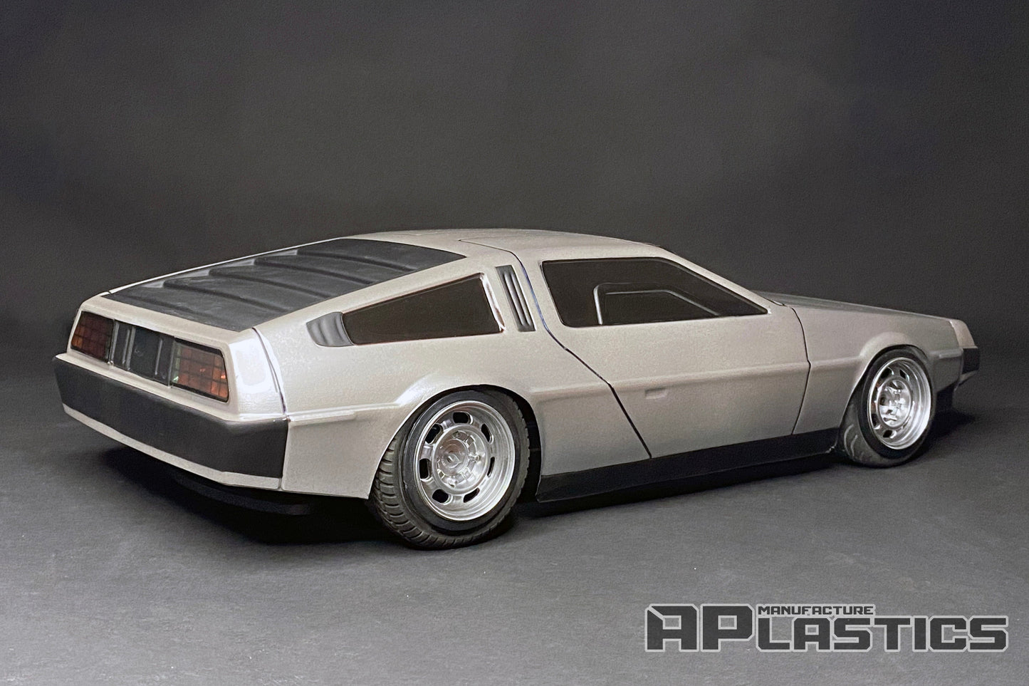 DMC DeLorean 1/10 RC body shell rear view scale model for RC drift chassis