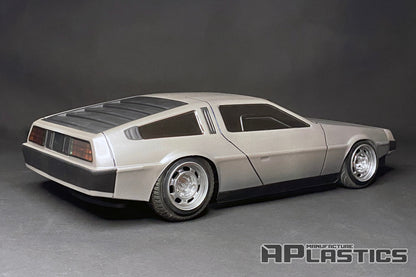 DMC DeLorean 1/10 RC body shell rear view scale model for RC drift chassis