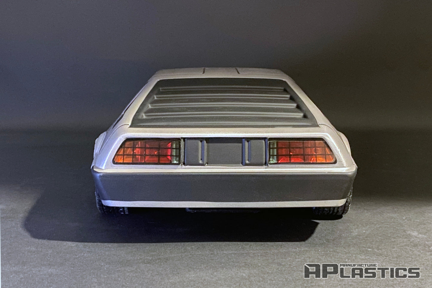 DMC DeLorean 1/10 RC body shell rear bumper view scale model for RC drift chassis