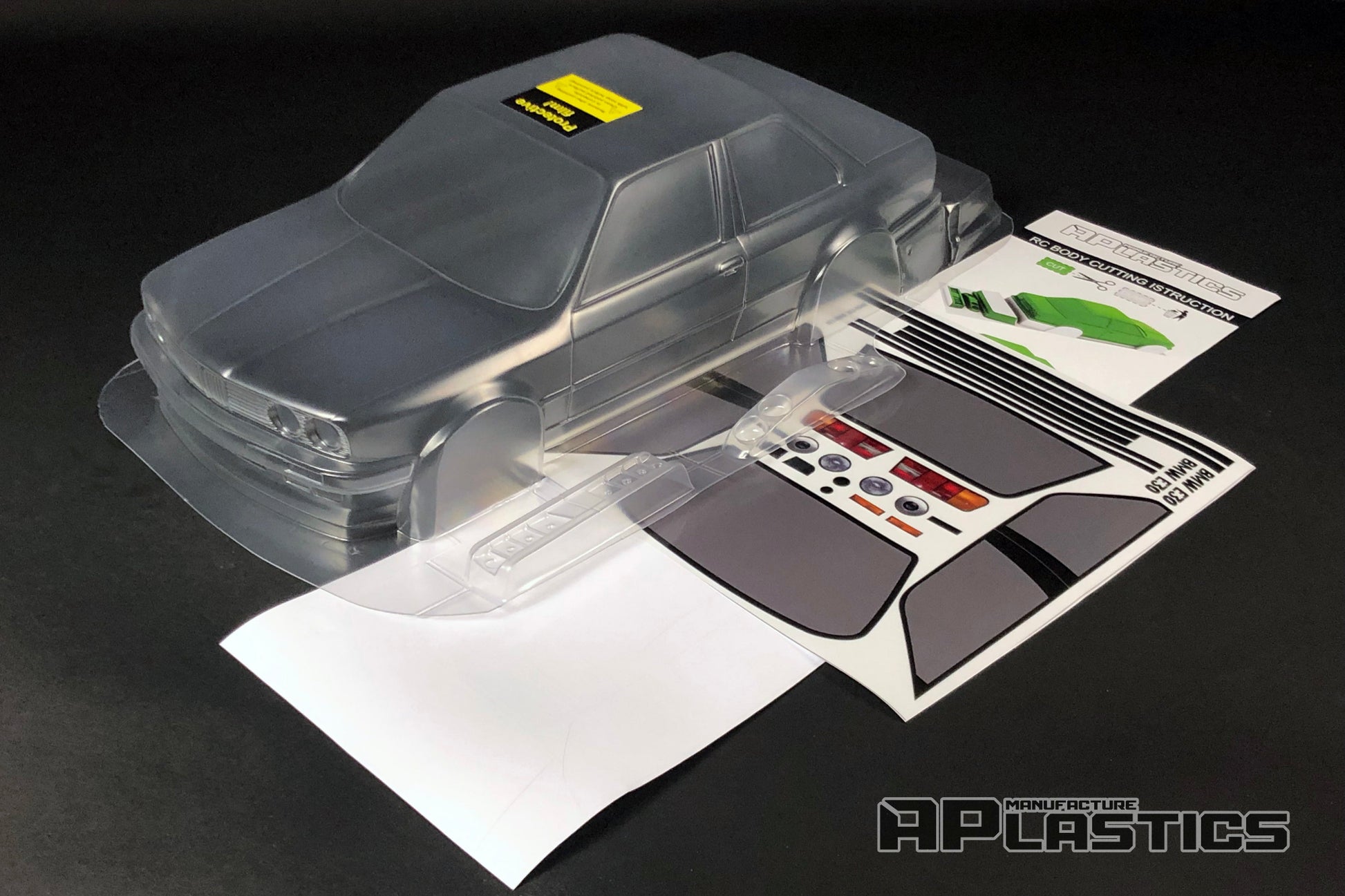E30 Coupe clear Lexan RC body shell unpainted for 259mm wheelbase chassis