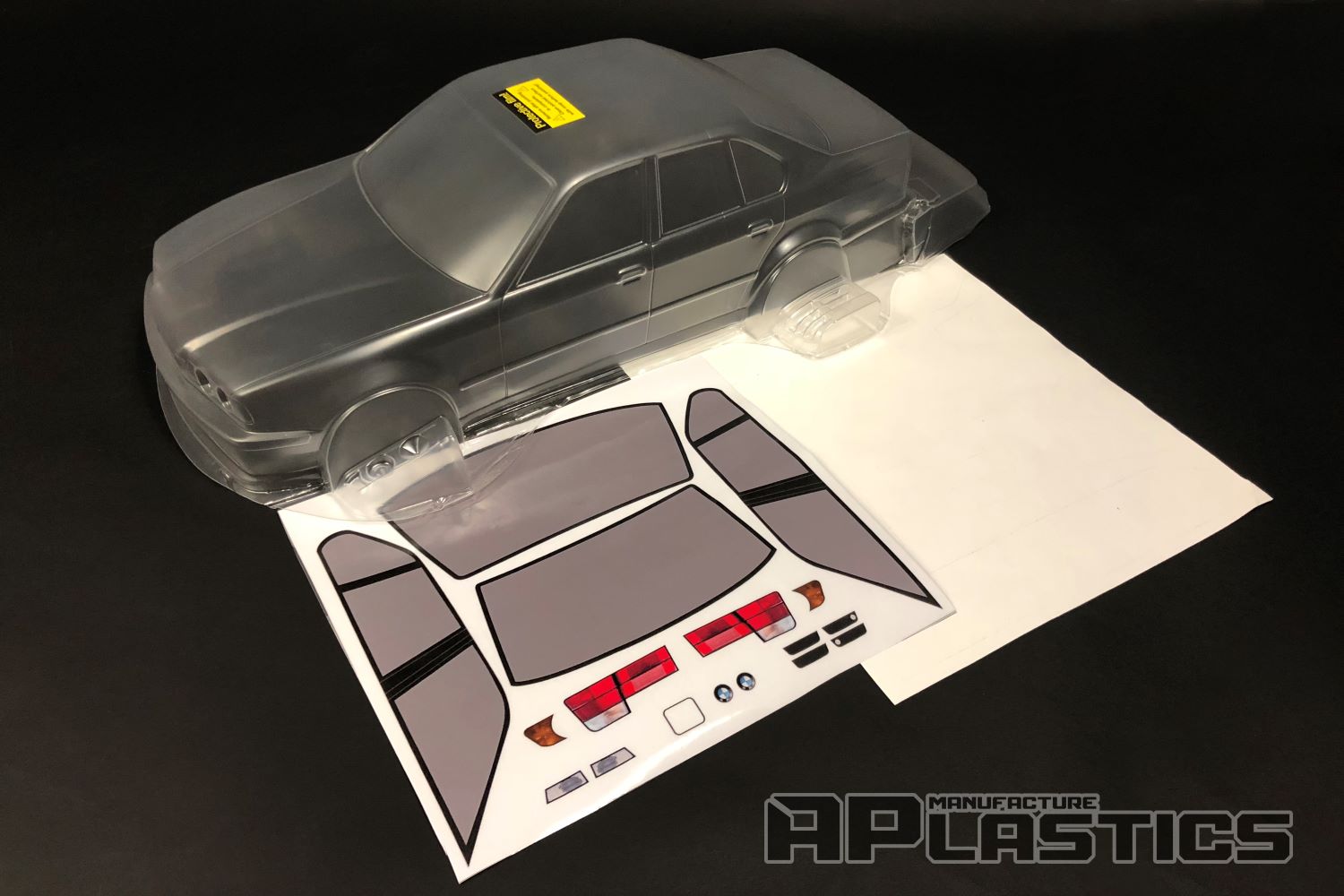 E34 Sedan clear Lexan RC body shell unpainted for 259mm wheelbase chassis