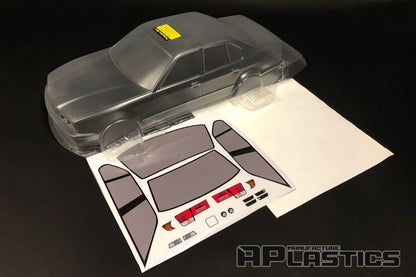 E34 Sedan clear Lexan RC body shell unpainted for 259mm wheelbase chassis