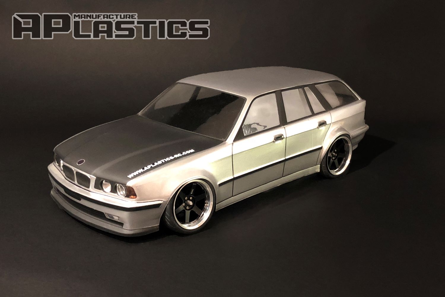 E34 Wagon 1/10 RC body shell front view for 255–260mm wheelbase drift chassis