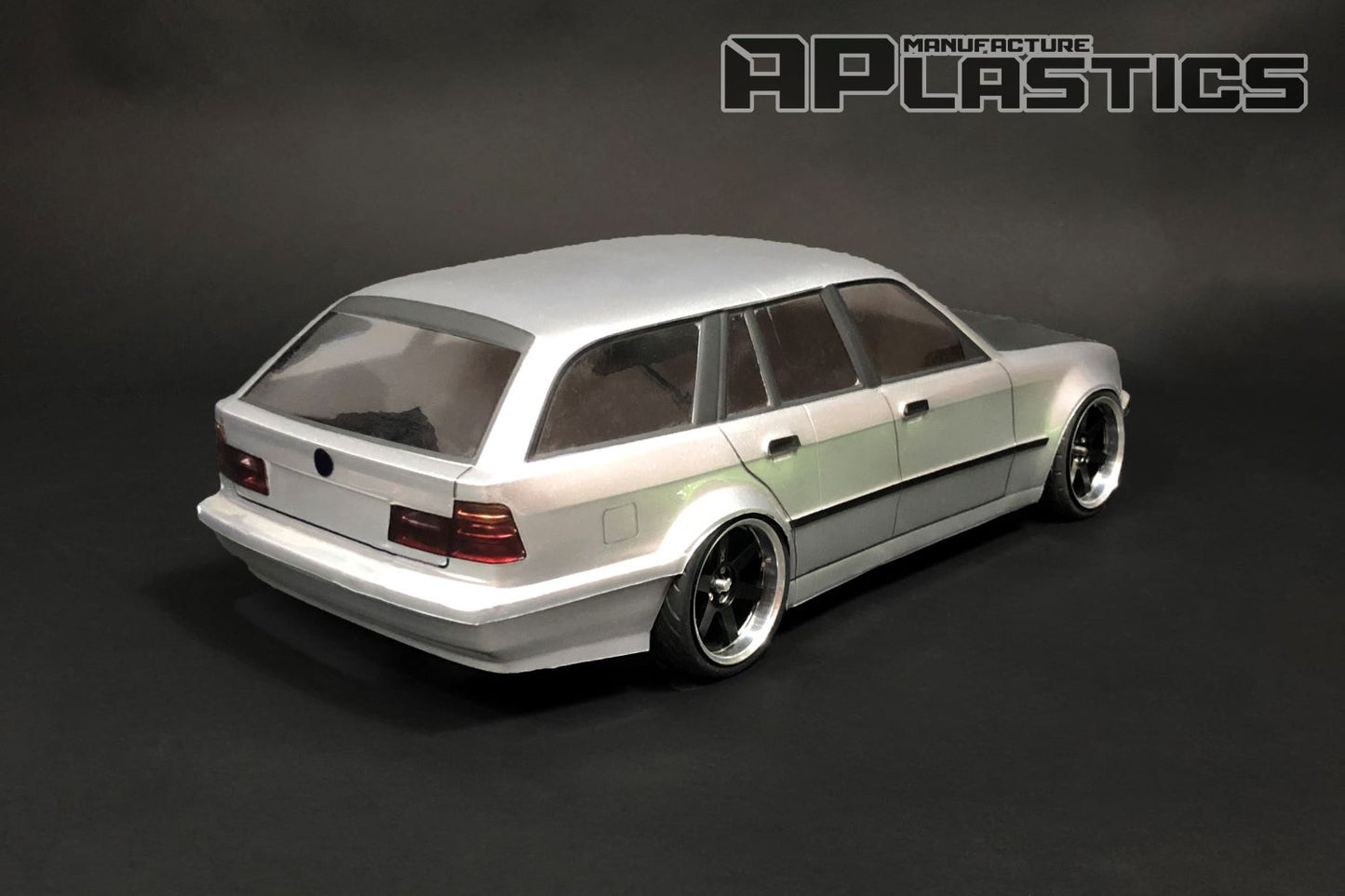 E34 Wagon 1/10 RC body shell rear view with realistic estate body design