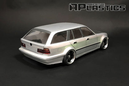 E34 Wagon 1/10 RC body shell rear view with realistic estate body design