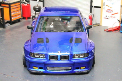 E36 Compact Wide RC body shell top view with realistic widebody proportions
