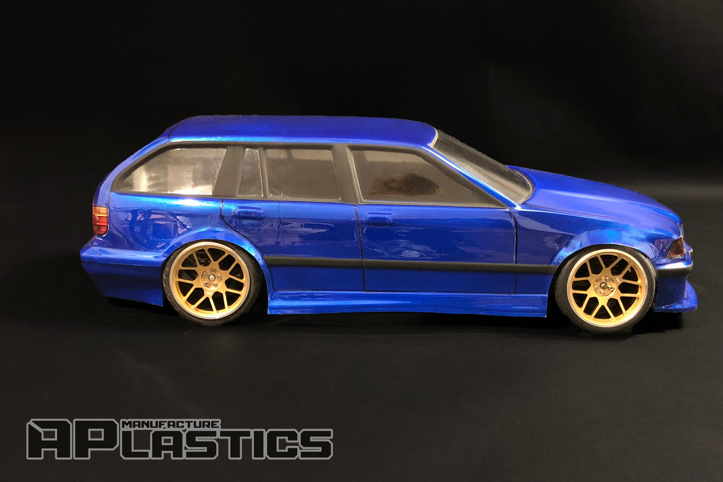 E36 Touring Lexan RC body shell side profile showing realistic sport wagon proportions