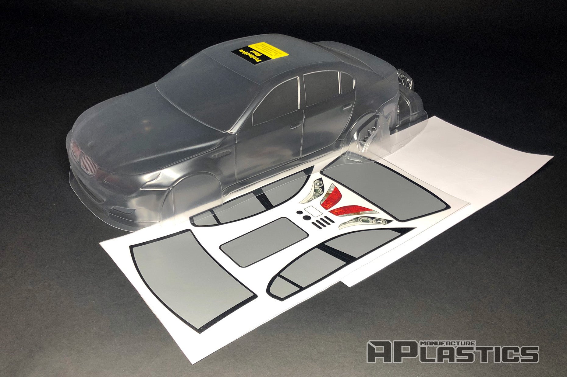 E60 clear Lexan RC body shell unpainted for 255–260mm wheelbase chassis