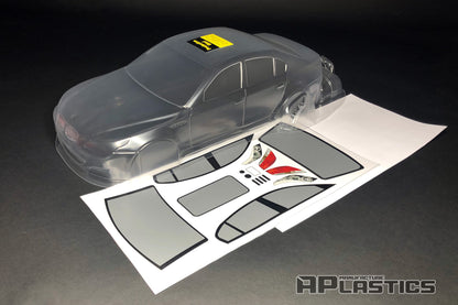 E60 clear Lexan RC body shell unpainted for 255–260mm wheelbase chassis