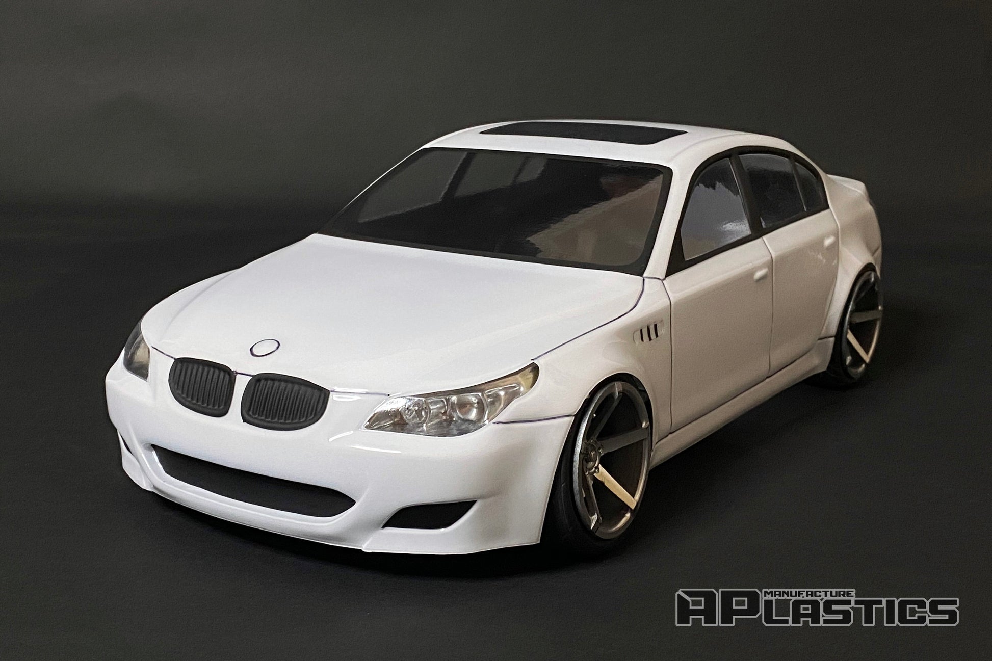 E60 1/10 RC body shell front view for 255–260mm wheelbase drift chassis