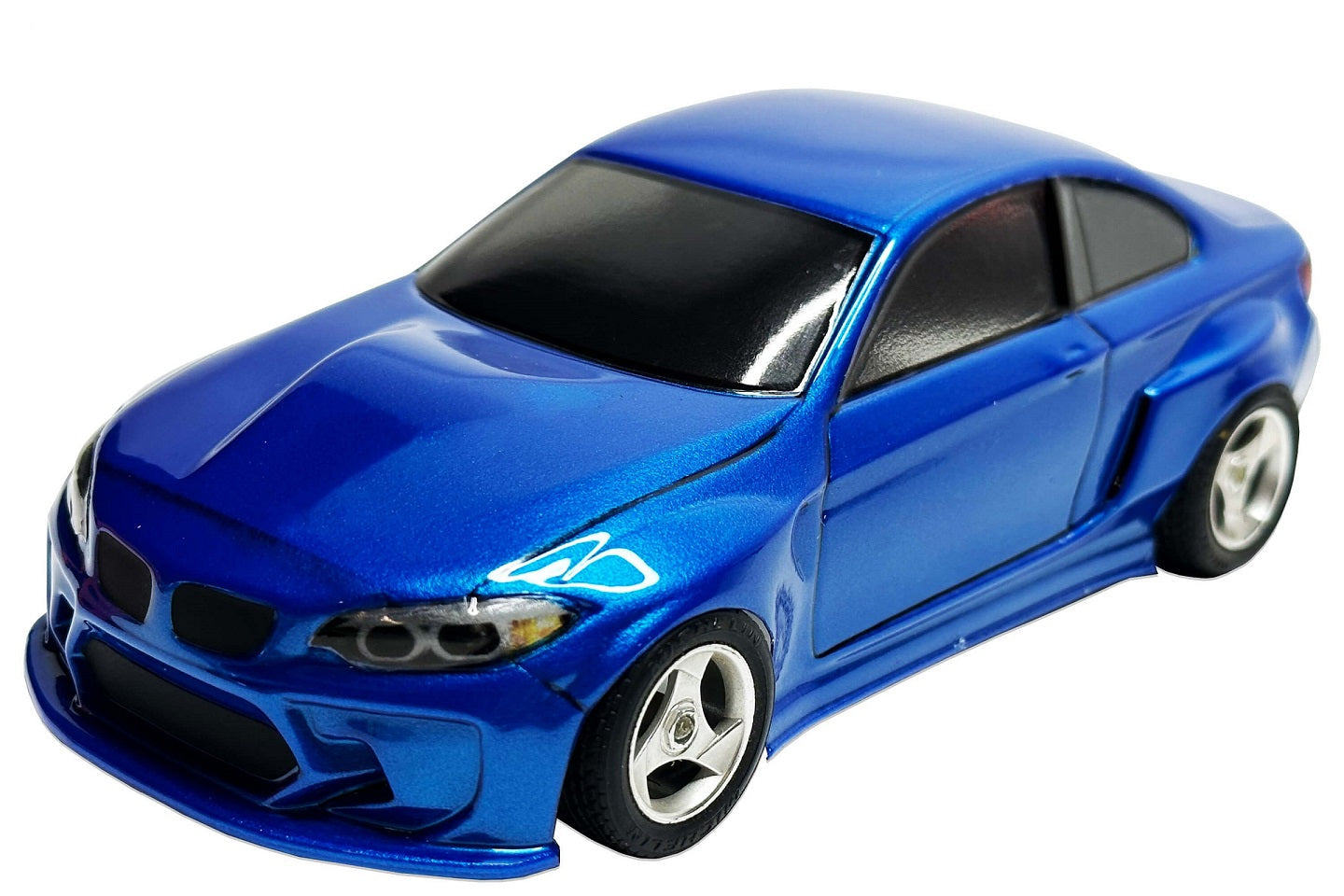 BMW F22 M2 1/24 RC body shell front view for 110mm wheelbase drift chassis
