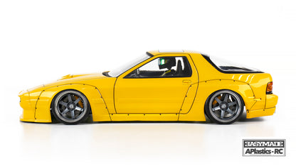 EasyMade FC3S Lexan RC body shell side profile showing widebody rotary sports car proportions