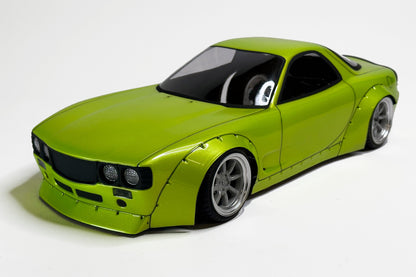 RX-7 FD Boss 1/10 RC body shell front view for 255–260mm wheelbase drift chassis