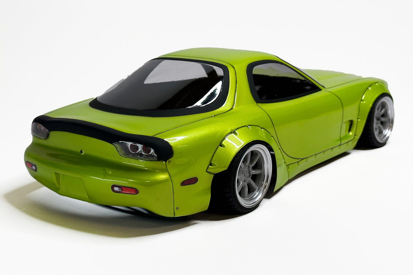 RX-7 FD Boss 1/10 RC body shell rear view with iconic Japanese drift styling