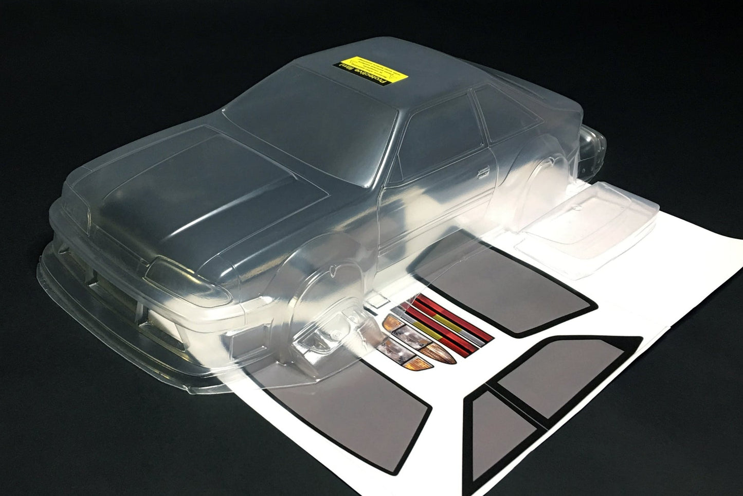 Mustang Fox Body 1993 H.C.W.B. Stang clear Lexan RC body shell unpainted for 255–260mm wheelbase chassis