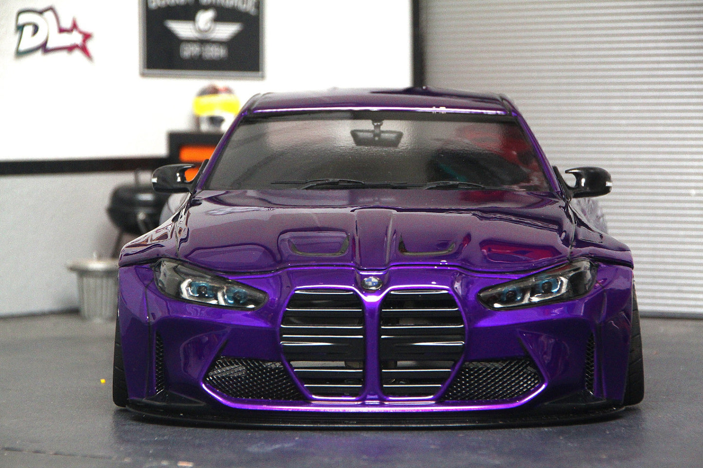 G82 M4 V1 1/10 RC body shell front view for 255–260mm wheelbase drift chassis