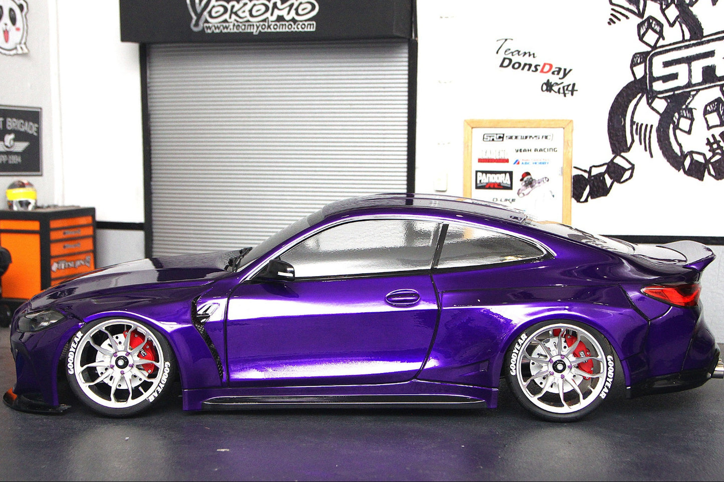 G82 M4 V1 Lexan RC body shell side profile showing athletic proportions and low stance