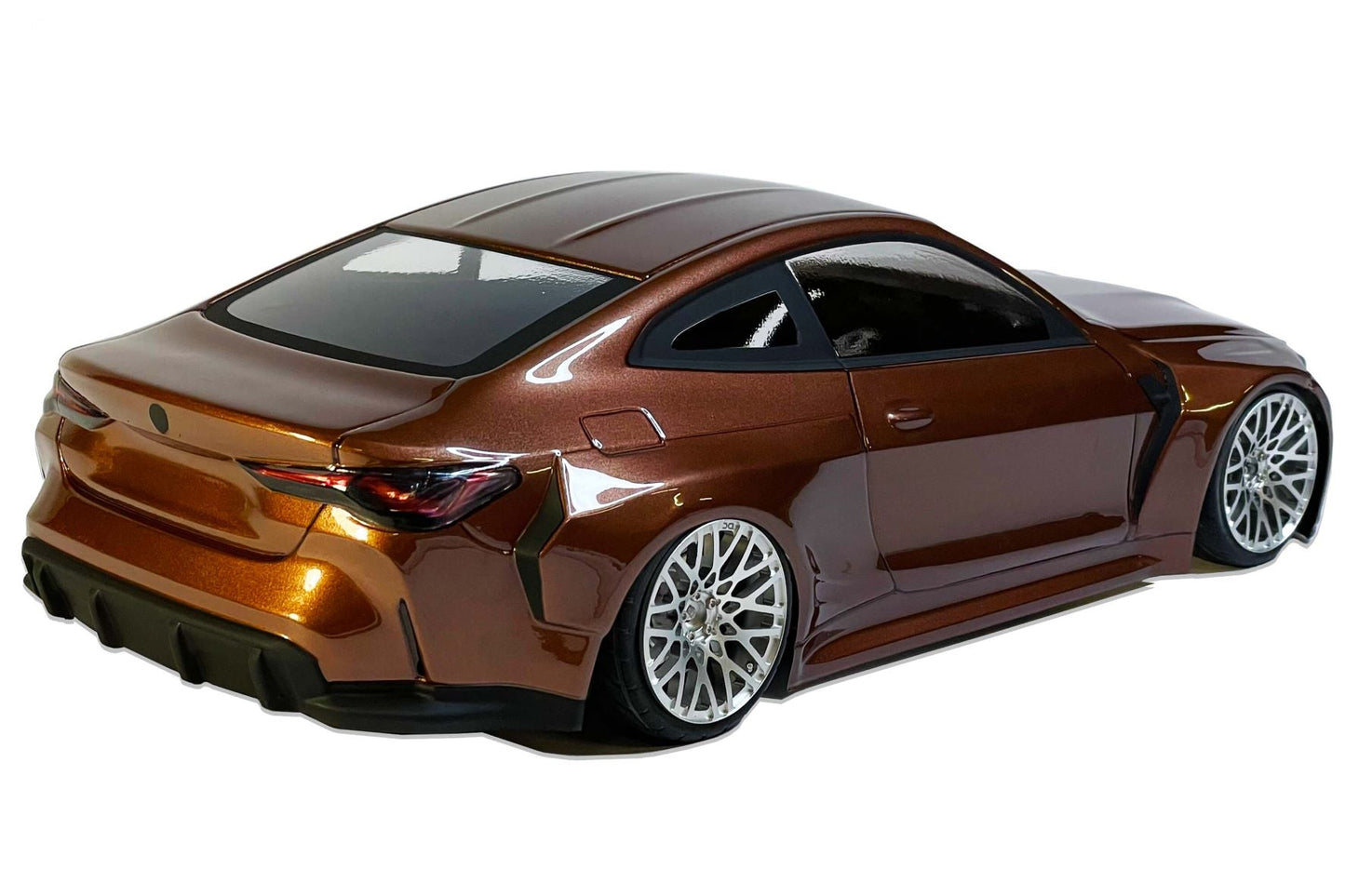 G82 M4 V2 1/10 RC body shell rear view with modern performance coupe styling