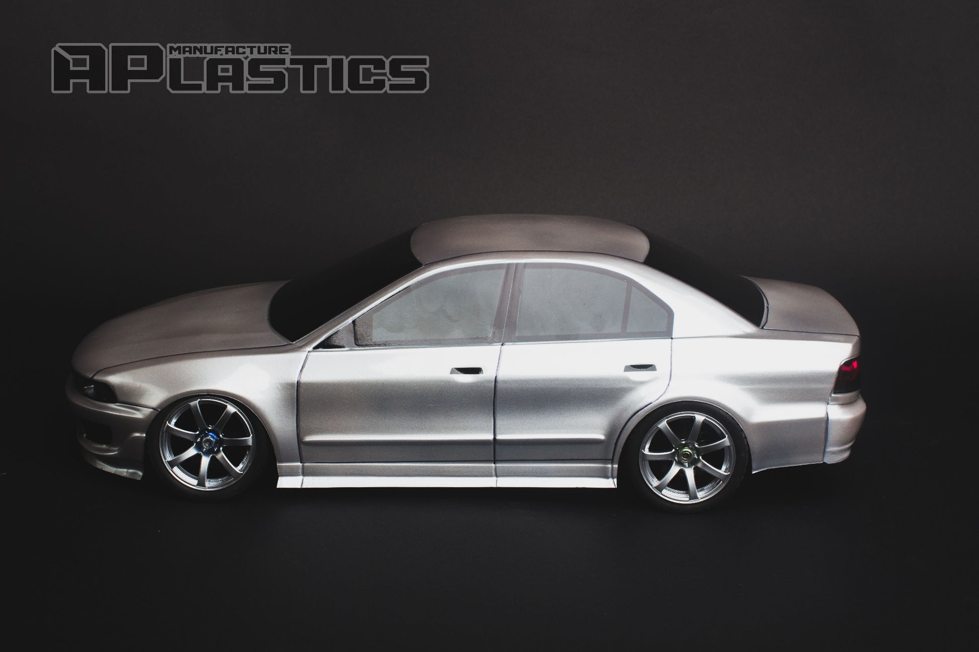 Galant VR-4 Lexan RC body shell side profile showing classic rally-inspired sports sedan proportions